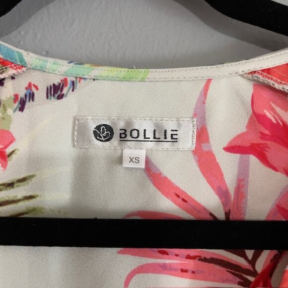 Bollie Tropical Floral Print Maxi Wrap Dress Size 8 Flutter Sleeve Feminine Date - Picture 5 of 10